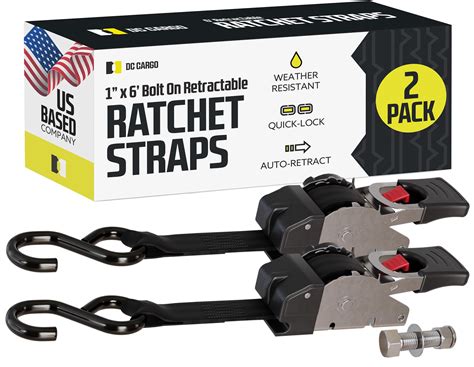 Buy Dc Cargo Bolt On Auto Retractable Ratchet Straps Pack Inch