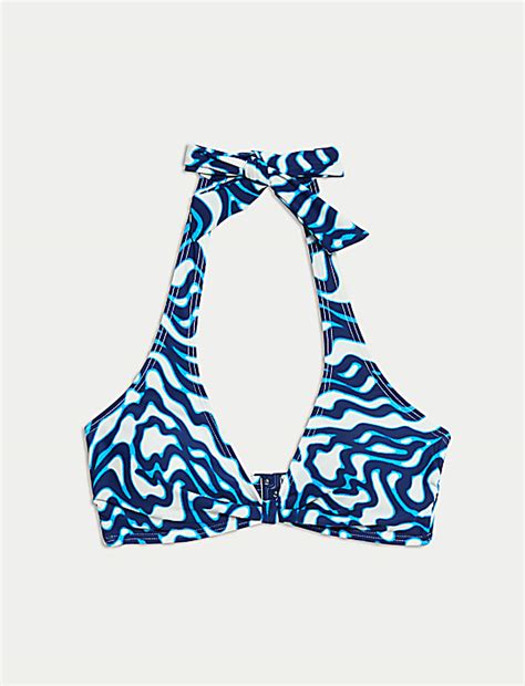 Buy Knot Front Halterneck Plunge Bikini Top At Marks Spencer