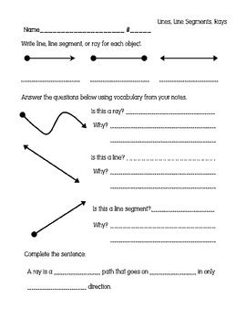 Lines Rays And Line Segments Worksheets