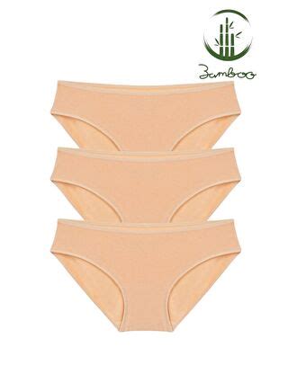 Formo Bej lü Kadın Ten Bambu Yüksek Kalite Esnek Yumuşak Bikini Külot S LCW