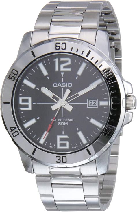 Casio Mtp Vd D Bv Men S Enticer Stainless Steel Black Dial Casual