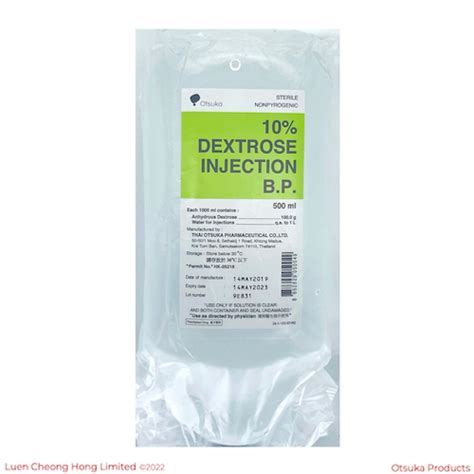 Otsuka Pharmaceutical Dextrose 10 Injection Bp 500ml Lch Pharma