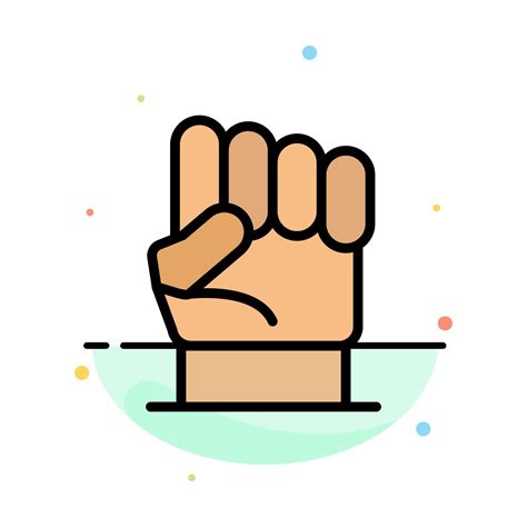 Freedom Hand Human Power Strength Abstract Flat Color Icon Template