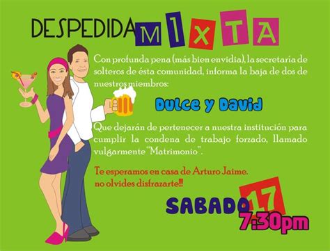 Invitacion Despedida De Solteros Mixta Despedida De Solteros Mixta