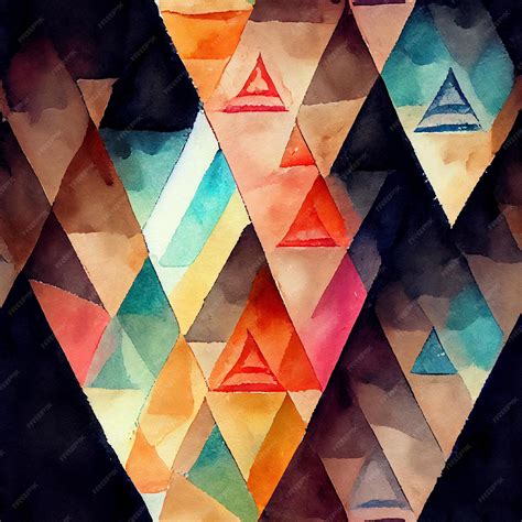 Premium AI Image | A colorful triangle painting with the word triangle ...