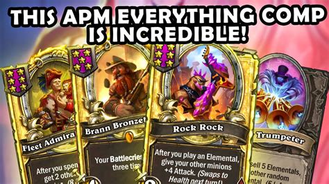 Apm Highroll With Golden Tethys Brann And Rock Rock Hearthstone