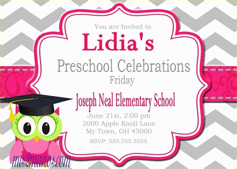 Free Printable Preschool Graduation Invitation Templates Of Preschool ...