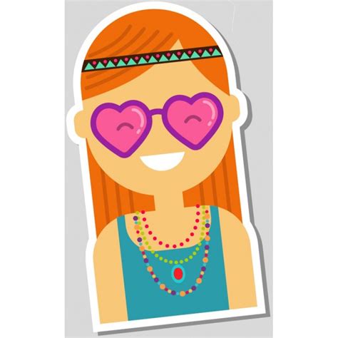 Sticker Femme Hippie Sticker A Moi Etiquette Autocollant