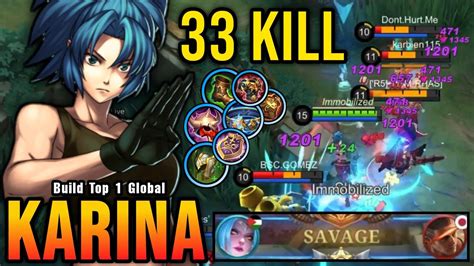 33 Kills SAVAGE Karina With Full Def Build 100 Deadly Build