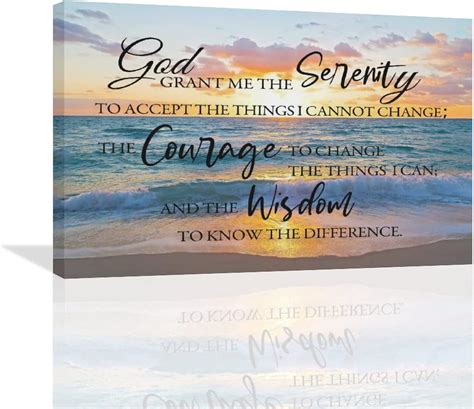 AAzaqTin Coastal Serenity Prayer Wall Art Seascape Scripture Quotes