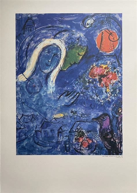 Lot Marc Chagall After Amoureux Au Soleil Rouge