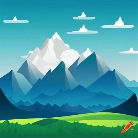 Vector Illustration Of A Mountain Scenery On Craiyon