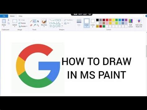 How To Draw Google Logo In MS Paint Step By Step YouTube