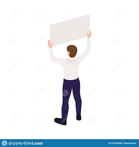 Man With Placard Composition Stock Vector Illustration Of Working