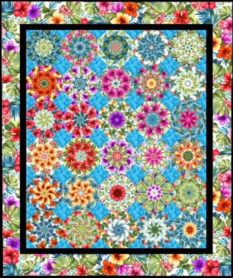 Lost In Paradise W Pre Cut Kaleidoscope Quilt Kit Pre Cut