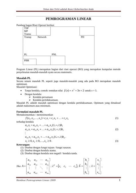 Pdf Handout Pemrograman Linear Dokumen Tips