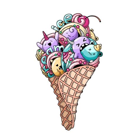 Premium Vector Monster Ice Cream