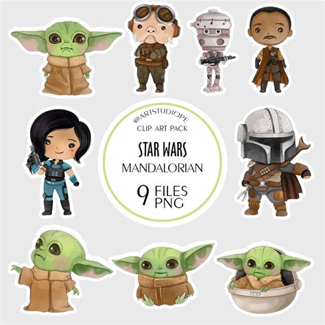 9 Mandalorian Star Wars Cliparts Mandalorian Star Wars PNG | Etsy