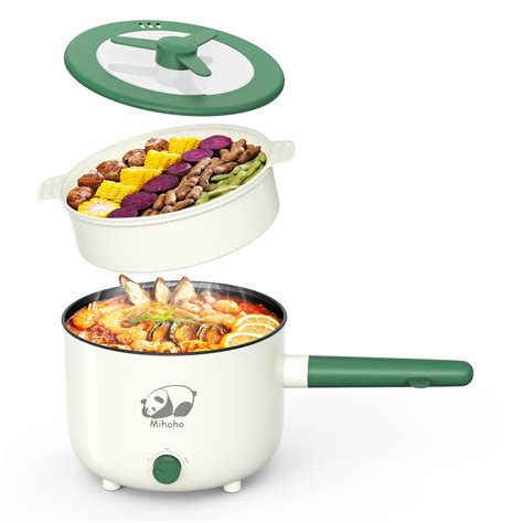 Amazon Electric Hot Pot With Steamer Portable Nonstick Frying Pan With Dual Power Control