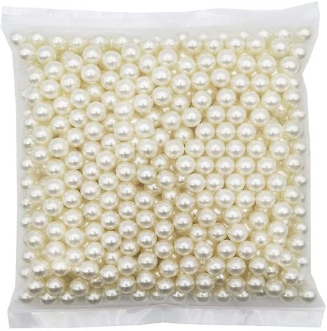 580pcs 10mm Ivory Polished Abs Undrilled Art Faux Pearls For Vase