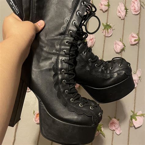 Demonia High Heel Boots Repop Worn Once Taking Depop