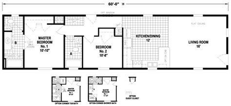 16×60 Mobile Home Floor Plans Homeplanone