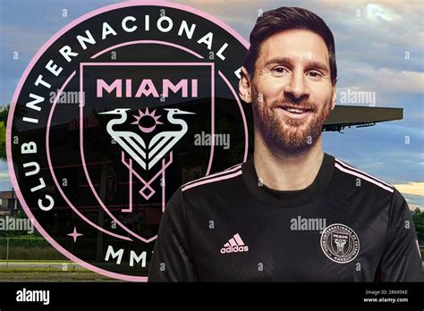 Lionel Messi With The Inter Miami Shirt The Shield And The Stadium In