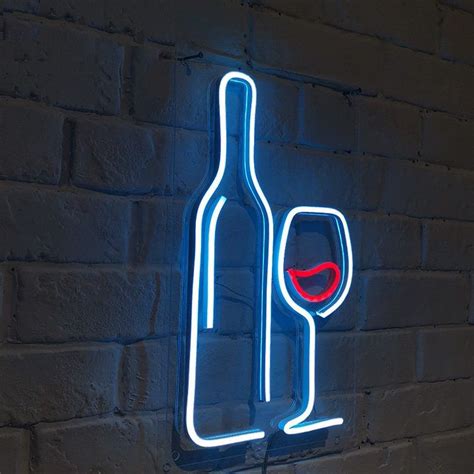 Wine Neon Sign With Acrylic Plate Usb Powered Led Neon Light Neon Decor