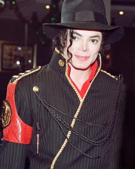 Michael Jackson Dressed In Black And Red