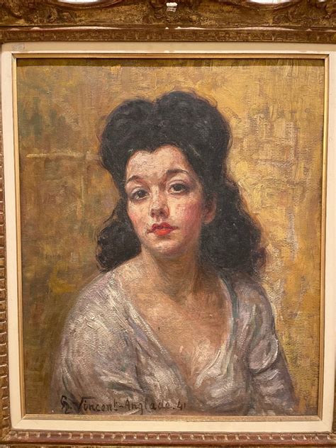 Proantic Henri Vincent ANGLADE Portrait Femme Espagnole Huile Sur