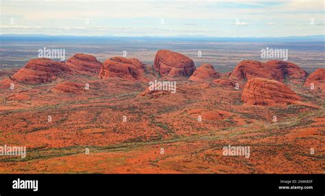 Aerial View Of Kata Tjuta Aka The Olgas Large Domed Rock Formations In