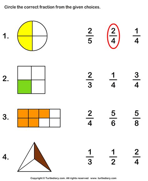 Math Worksheets For Grade 2 Fractions