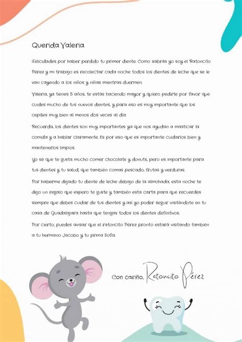 Carta Ratoncito P Rez Personalizada Para Imprimir