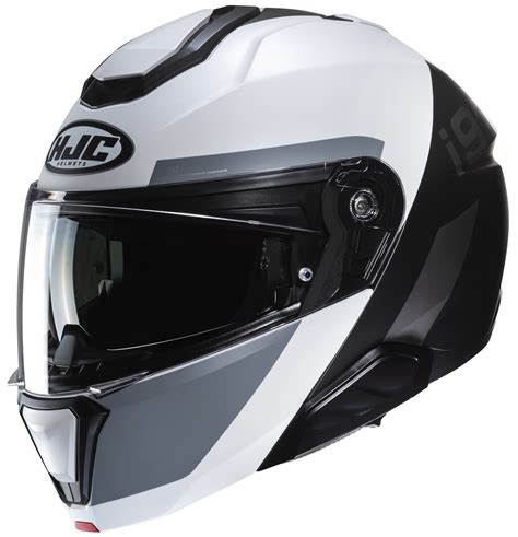 HJC I91 Bina Mat Noir Blanc Casque Moto Modulable RAD