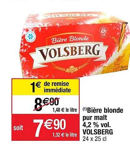 Promo Bière Blonde Pur Malt 4 2 Vol Volsberg chez Cora iCatalogue fr