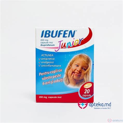 Ибуфен Юниор, капсулы мягкие 200мг, N10x2 купить в Молдове - цены и ...