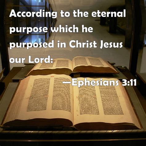 Ephesians 3 11 According To The Eternal Purpose Which He Purposed In