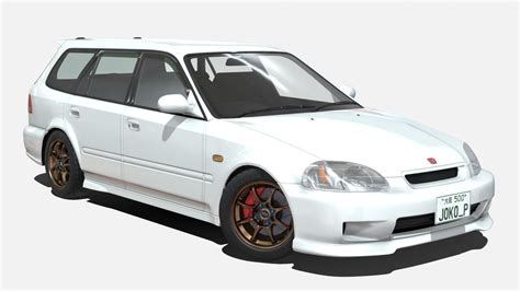 Honda Orthia Wagon EK9 Civic Front Swap Buy Royalty Free 3D Model