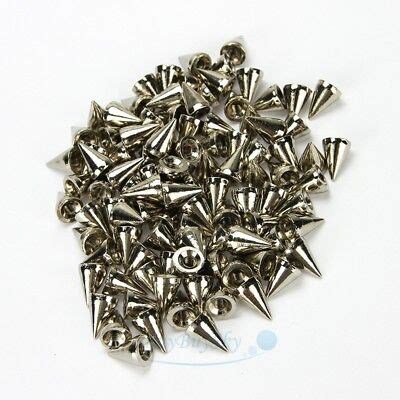 Pieces Diy Punk Rock Silver Tone Cone Studs Spikes For Shoes Bags