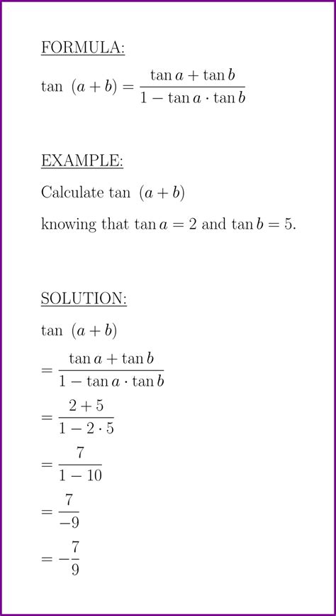 tan (a + b) (formula and example) (tangent of sum) – LUNLUN.COM