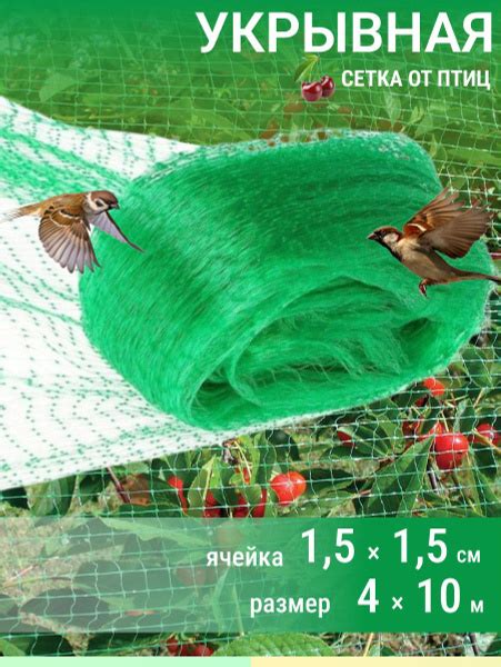Сетка садовая защитная пластиковая укрывная от птиц для грядок клубники ...