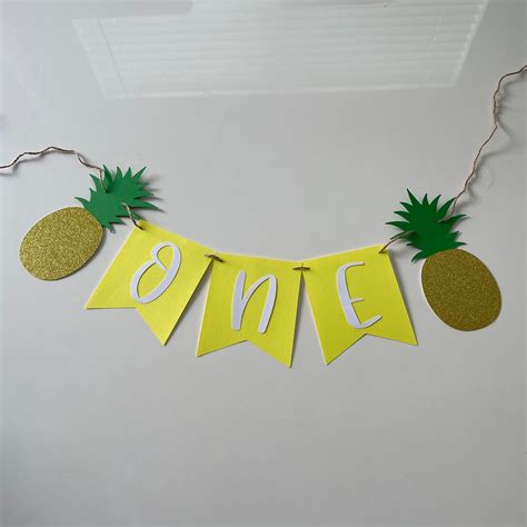 Pineapple Banner Pineapple Birthday Banner Tropical Banner Etsy