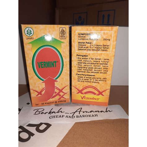 Jual Vermint Kapsul Kapsul Ekstrak Cacing Obat Typus Dan Demam