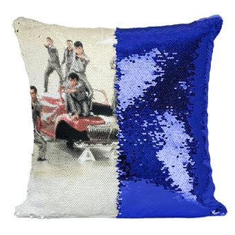 Fabulous Coussin Avec Housse Sequin Paillettes Bleu John Travolta