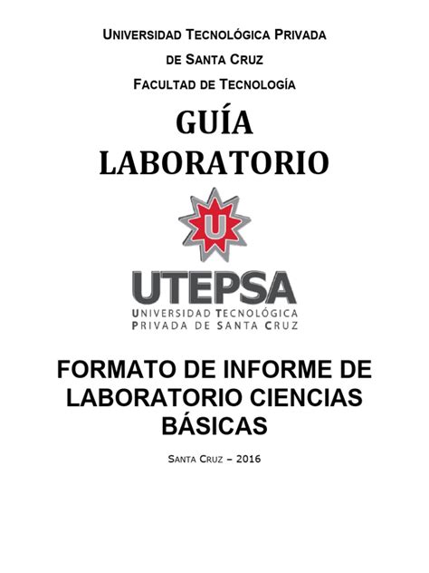 Formato De Informe Laboratorios De Fisica Pdf