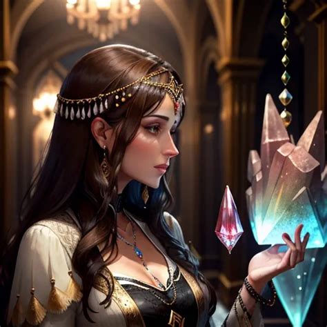Dopamine Girl A Brunette Is Deeply Fascinated By A Crystal Pendant EOV EZxL