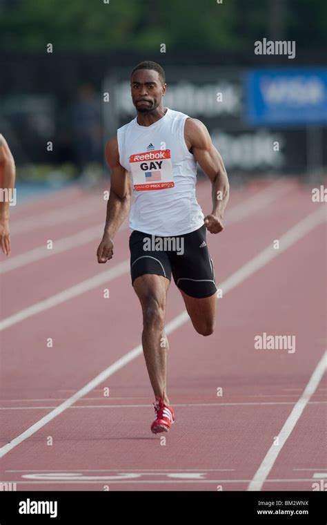 Tyson Gay Usa Winner Competing In The Meters At The Reebok Grand Prix Meters At