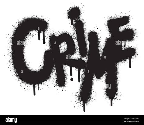 Sprayed Crime Font Graffiti With Over Spray In Black Over White Vector