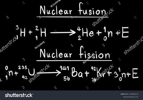 Nuclear Fission Nuclear Fusion Equation Physics Stock Illustration ...