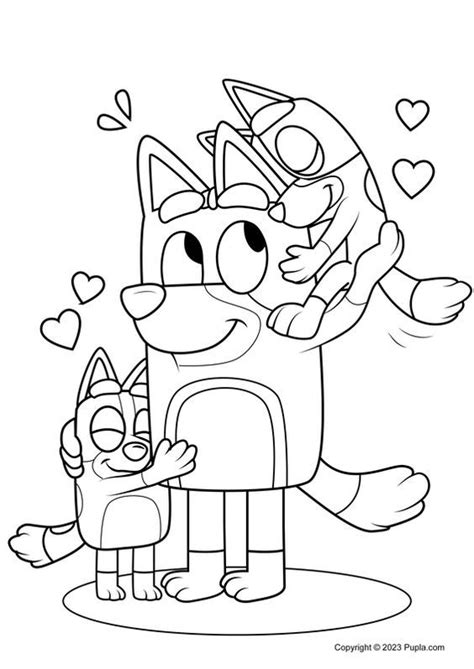 Bluey Bandit And Socks Coloring Page En Libro De Dinosaurios